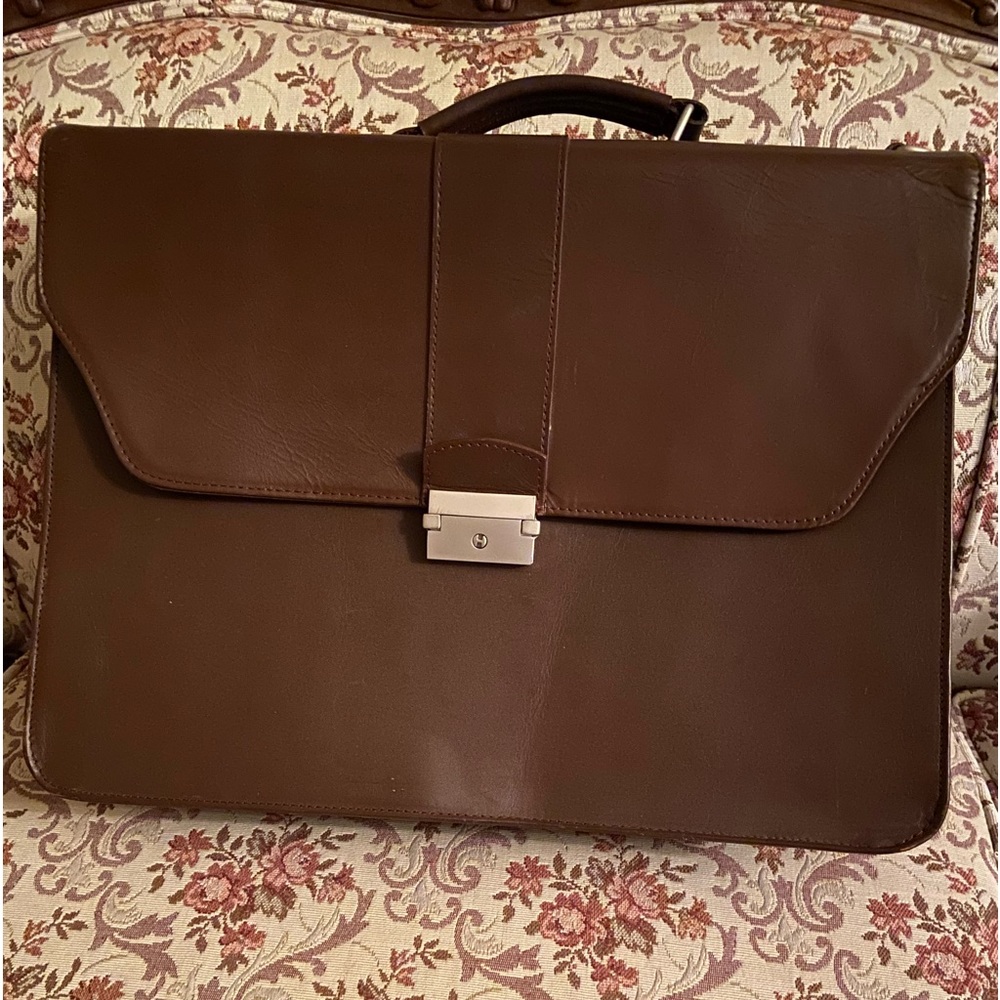 Leather Briefcase Laptop Bag